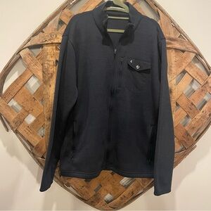 Criquet Men’s Full Zip Sweater Fleece Jacket Navy Blue Size Large